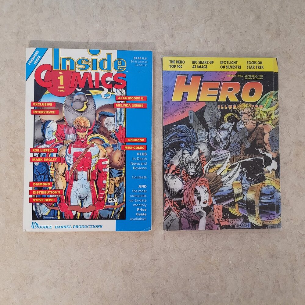 1992 Inside Comics and 1993 Hero Illustrated